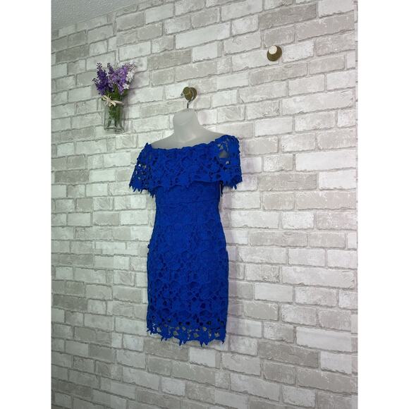 NWT Lulu’s Blue Lace Dress - Picture 2 of 14